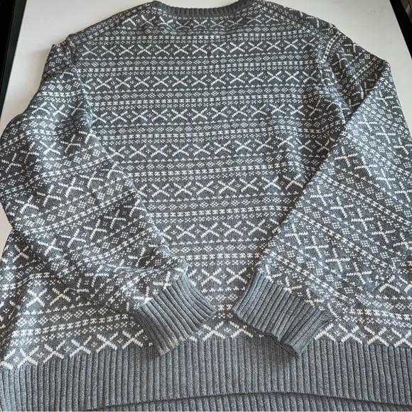 Men's Winter Sweater Deer Forest Landscape XL Xmas Holiday Festive Grey - Picture 6 of 9
